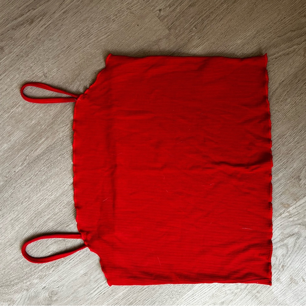 Red ruffle crop top